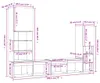 vidaXL 4-tlg. Wohnwand mit LED-Beleuchtung Weiß Produktbild-Vorschau 8
