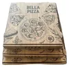 A stack of pizza boxes with a decorative print. Produktbild-Vorschau