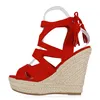 VAN HILL Damen Bast Keilsandaletten Cut-Outs Quasten Sommer Produktbild-Vorschau 2