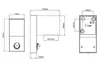 Technical drawing with dimensions of a wall lamp. Produktbild-Vorschau