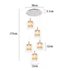 A diagram showing the dimensions of a multi-light pendant lamp. Produktbild-Vorschau