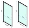 Two diagrams of shower enclosures with dimensions indicated. Produktbild-Vorschau