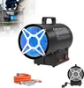 A collage showing a gas heater, a person painting a wall, and accessories. Produktbild-Vorschau