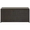 A brown poly rattan storage box is shown from the front against a white background. Náhled obrázku produktu