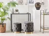 BELIANI Pouf 2er Set Grau Samtstoff Gesteppt mit Stauraum Produktbild-Vorschau 2