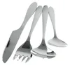 Camping Geschirr Set Edelstahl 4 Personen Teller Tassen Produktbild-Vorschau 3