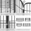 Collage of images showing details and configurations of a metal pet playpen. Produktbild-Vorschau