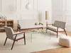 BELIANI Sessel Beige u. Dunkelbraun aus Stoff mit Holz Produktbild-Vorschau 3