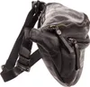 A black leather belt bag is shown from a side angle against a white background. Produktbild-Vorschau