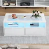Merax Couchtisch mit LED und Glasplatte, Wohnzimmertisch Produktbild-Vorschau 2