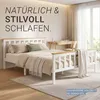 Homestyle4u Holzbett 140x200 Weiß Doppelbett Lattenrost Produktbild-Vorschau 8