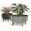 Blumentopf mit Füßen Pflanzkübel D 29 cm hell Grau Produktbild-Vorschau 5