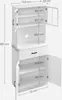 A diagram of a white kitchen cabinet with dimensions indicated by lines and text. Produktbild-Vorschau
