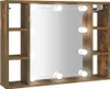 vidaXL Spiegelkast met LED-verlichting, eikenhoutlook, Productafbeelding-voorbeeld 1