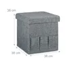 Relaxdays Sitzhocker, faltbar, HxBxT:38x38x38cm, stabil, Produktbild-Vorschau 4