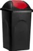 DEUBA® Poubelle avec couvercle basculant 60L noir/rouge Voir les images du produit 1