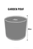 A diagram of a garden pouf with dimensions indicated. Produktbild-Vorschau