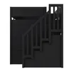A black bunk bed with stairs and railings, shown from a side angle. Produktbild-Vorschau