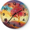 Wanduhr - Rund - Glasuhr - Baum Wiese Feld - 40x40cm - Produktbild-Vorschau 1