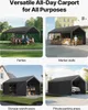 VEVOR Carport, 3,05x6,09x2,87 m Autoüberdachung, Zeltgarage Produktbild-Vorschau 3