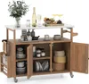 COSTWAY Grillwagen Outdoor, 130x47x92cm Servierwagen auf Produktbild-Vorschau 1