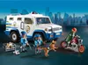 A Playmobil police set with an armored truck, officers, a dog, and a motorcycle. Produktbild-Vorschau