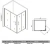 A technical drawing and a table of dimensions for a shower cabin. Anteprima dell’immagine prodotto