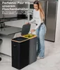90-litrový kôš na odpad s vekom a vnútorným vreckom, držiak Náhľad obrázku produktu 4