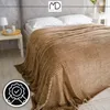 Coperta marrone a righe in rilievo 200x220 cm a scacchiera Anteprima dell’immagine prodotto 13