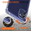 A close-up view of a transparent phone case on a dark, textured surface, illustrating its protective features. Produktbild-Vorschau