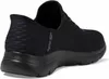 A black SKECHERS SLIP-INS SUMMITS - DIAMOND DREAM shoe is shown from the back on a white background. Voir les images du produit