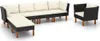 7-tlg. Garten-Lounge-Set Poly Rattan Eukalyptusholz Schwarz Produktbild-Vorschau 1