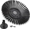 A black brush head for a sweeping machine, along with some screws and a small attachment, is displayed against a white background. Produktbild-Vorschau