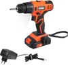A cordless drill with its battery and charger are displayed against a white background. Produktbild-Vorschau