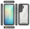 Multiple views of a black protective phone case with a clear back, showing the front, sides, top, bottom, and back. Anteprima dell’immagine prodotto