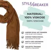 styleBREAKER Uni Schal mit Fransen | weiches Viskose Tuch Produktbild-Vorschau 4