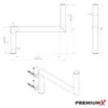 PremiumX Z-Ausleger 50cm Ø 48mm Stahl mit Schellen SAT Mast Produktbild-Vorschau 5