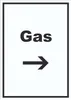 Gas Schild mit Text und Richtungspfeil rechts Anschluss Produktbild-Vorschau 1