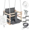 A baby swing set with all its accessories laid out next to it on a white background. Náhled obrázku produktu