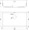 Mexen Trixo évier en acier inoxydable 1 bac 750 x 440 mm, Voir les images du produit 3