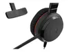 A close-up view of a black Jabra headset with a microphone boom. Produktbild-Vorschau