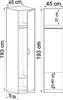 Úzká šatní skříň SIMELA - šířka 45 cm, dub sonoma Náhled obrázku produktu 6