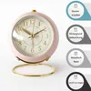 Geräuschloser Wecker Rosa, Mit Nachtlicht Und Retro-Design, Produktbild-Vorschau 2