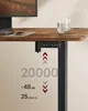 Close-up of a height-adjustable desk with control panel and features highlighted with text and graphics. Náhled obrázku produktu