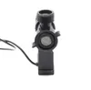 A close-up, studio shot of a black plastic water flow sensor with a mesh filter. Produktbild-Vorschau