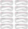 A grid of eyebrow stencils with different shapes and names. Podgląd zdjęcia produktu