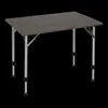 A camping table shown from a slightly elevated front-side angle against a black background. Produktbild-Vorschau