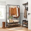 Rustikaler braun/schwarzer Stahl-Kleiderständer mit 2 Produktbild-Vorschau 3