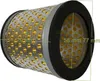 A cylindrical air filter with perforated metal casing and black rubber end caps, with dimensions indicated by green lines and text. Anteprima dell’immagine prodotto