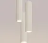 Moderne beige runde Pendelleuchte Ø20cm drei Wellrohre für Produktbild-Vorschau 5